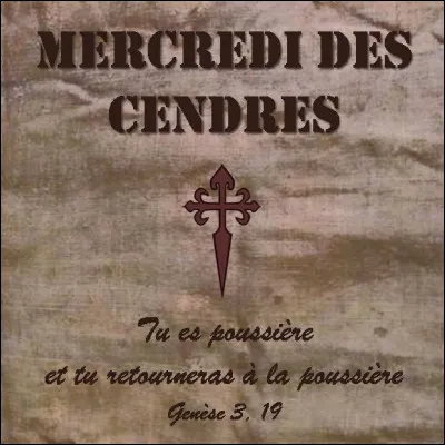 Quand est le Mercredi des Cendres ?