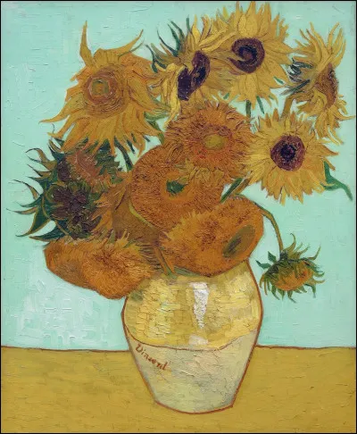 La série des "Tournesols" est composée de sept tableaux représentant des bouquets de cette fleur jaune dans des vases. Quel peintre en est l'auteur ?