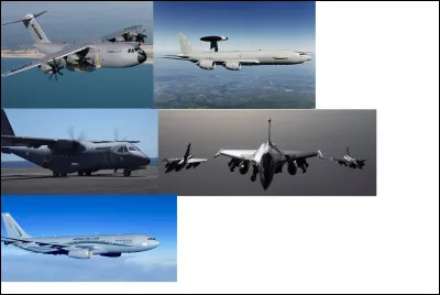Passons maintenant aux aéronefs et véhicules terrestres. Citez les avions présents ici.