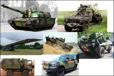 Citez les véhicules de l'armée de Terre présents sur l'image :