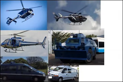 Citez les hélicoptères de la gendarmerie présents sur l'image :