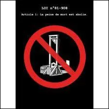 En France, pays dmocrate, la peine de mort a t abolie seulement le 30 septembre 1981 sous la Prsidence de la Rpublique de Franois Mitterrand.