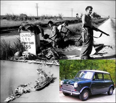 Parfois, des événements politiques, militaires, voire les deux, amènent à la création d'une nouvelle voiture. C'est le cas de la Mini de la British Motor Corporation (BMC).
Quel est cet événement ?