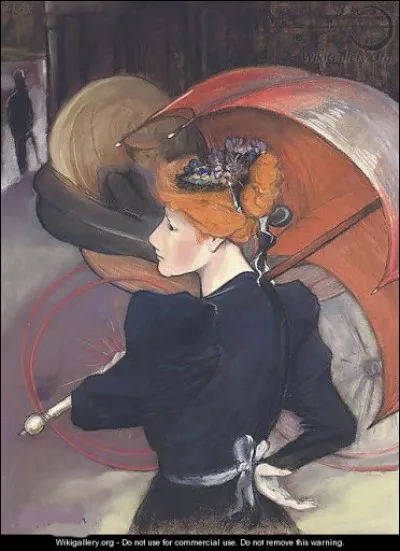 Autre "Femme au parapluie" par l'artiste :