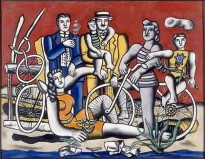 Qui a peint "Les Loisirs sur fond rouge" ?