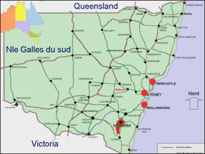 Quelle est la capitale de l'État de Nouvelle-Galles du Sud, ville la plus peuplée d'Australie et coeur de l'économie du pays ?
