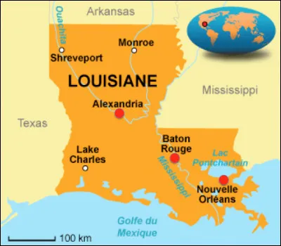 Quelle est la capitale de l'État de Louisiane, ville baignée par le Mississippi ?