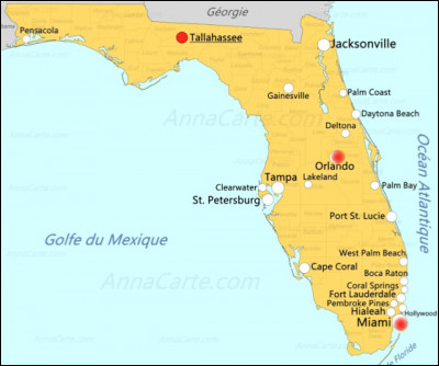Quelle est la capitale de l'État de Floride, grande ville universitaire, proche du golfe du Mexique ?