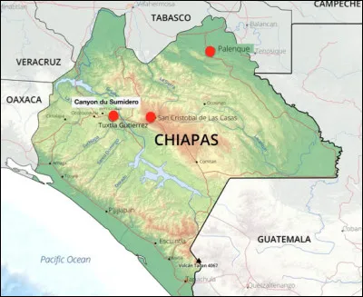 Quelle est la capitale de l'État du Chiapas, ville située près du canyon du Sumidero ?