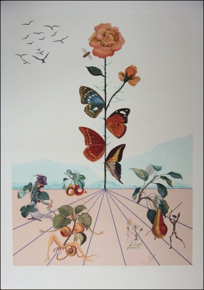 À qui doit-on la lithographie "La Rose papillon" ?