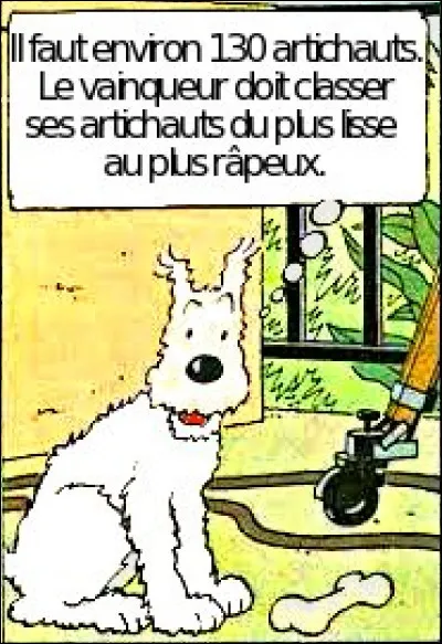 Pour une fois, c'est aussi Milou qui aura le dernier mot sensé dans cet album : lequel ?