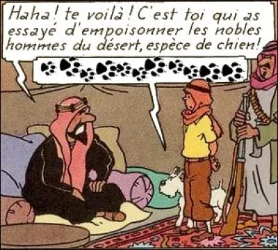 Dans le même album, Milou sait avoir de la répartie face à l'adversité. Le cheikh restera-il de bois devant ses arguments ?