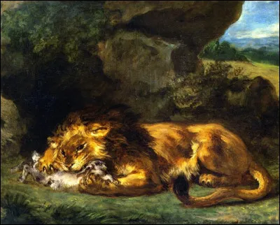 Qui a peint "Lion dévorant un lapin" ?