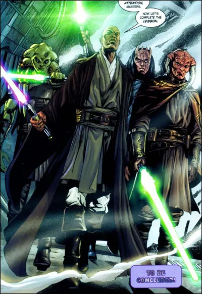 Quels ont &eacute;t&eacute; les 3 Jedi qui ont accompagn&eacute; Mace Windu pour combattre Dark Sidious dans la revanche des Sith ?