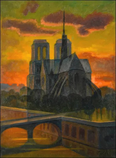 Voici Notre-Dame de Paris et son clocher, par l'artiste :