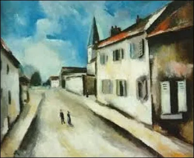 Sa toile s'appelle "Le Village au clocher" :