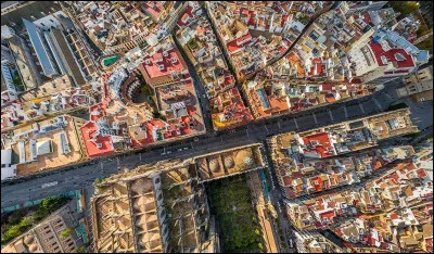 Cette ville est capitale de la communauté autonome d'Andalousie. Son centre historique (que l'on voit ici), le District Casco Antiguo, est l'un des plus grands d'Espagne.
Quelle est cette ville où l'on trouve la Giralda, l'Alcazar et l'Archivo de Indias, qui font partie du patrimoine mondial de l'Unesco ?