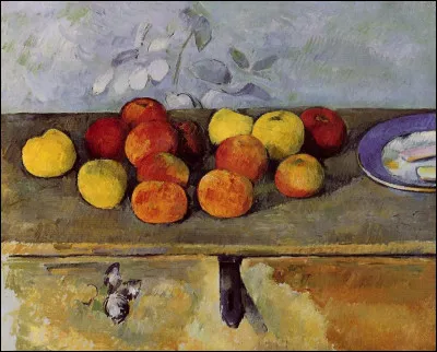 Quel peintre a réalisé "Nature morte aux pommes et biscuits" ?