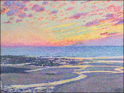 Qui a réalisé le tableau "Plage à marée basse à Ambleteuse" ?