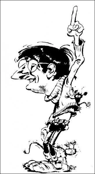 Enfin, pour terminer... Qui est l'auteur de cette merveilleuse BD pleine d'humour et de fantaisie ? (Le dessin est un portrait de lui-mme dguis en Gaston ! )