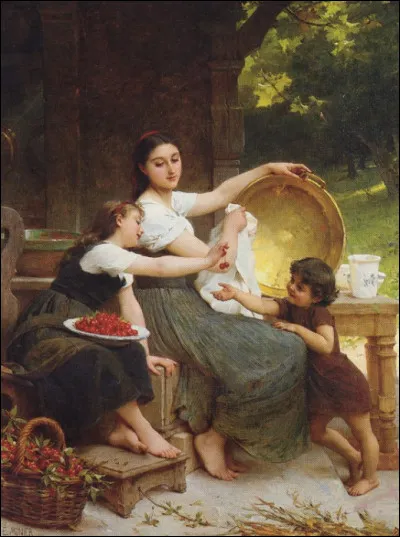 Joli panier sur la toile intitul&eacute;e "Les Confitures", de l'artiste :