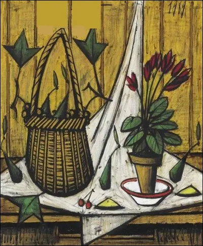 Tr&egrave;s jolie toile que cette "Nature morte au panier", de l'artiste :
