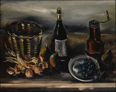 Qui a repr&eacute;sent&eacute; cette "Nature morte au panier, bouteille et fruits" ?