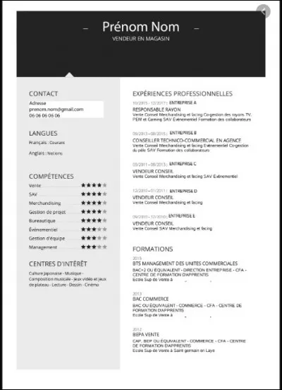 Le service des ressources humaines reçoit souvent ce type de document. En effet, régulièrement, nous proposons des postes d'emplois dans divers domaines. 
Ceci est un(e)...