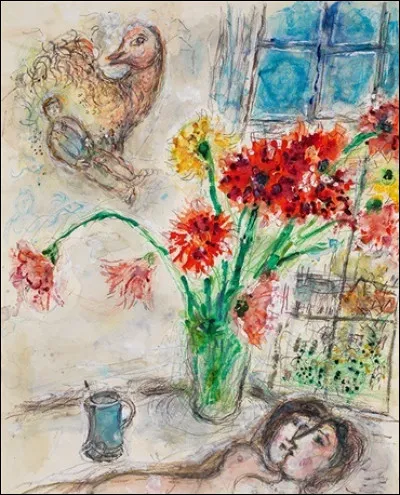 Qui a peint "Amoureux au bouquet de dahlias" ?