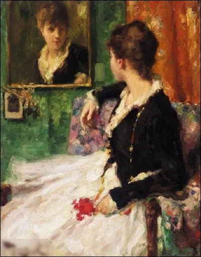 Qui a réalisé le tableau "Femme se regardant dans la glace" ?