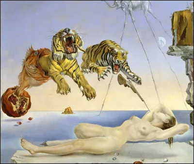 Qui est l'auteur surréaliste du tableau intitulé ''Rêve causé par le vol d'une abeille autour d'une grenade, une seconde avant l'éveil'' ?