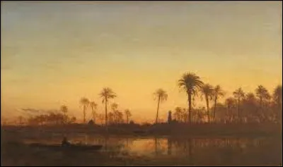 À qui est la toile "Crépuscule sur les bords du Nil à Dramnhour" ?