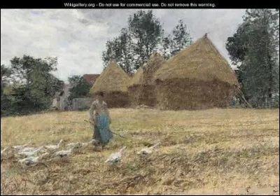 À qui doit-on "Le Troupeau d'oies près des meules" ?