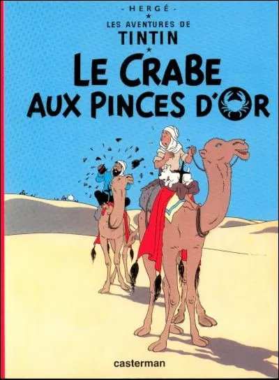 Il y a encore quelque chose qui cloche sur la 1e de couverture du "Crabe aux pinces d'or". Lequel ?