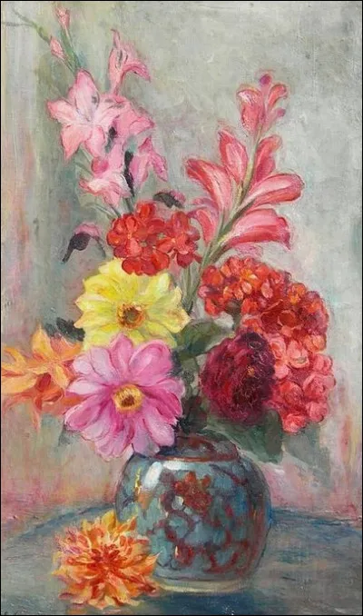Qui a peint "Glaïeuls et dahlias" ?