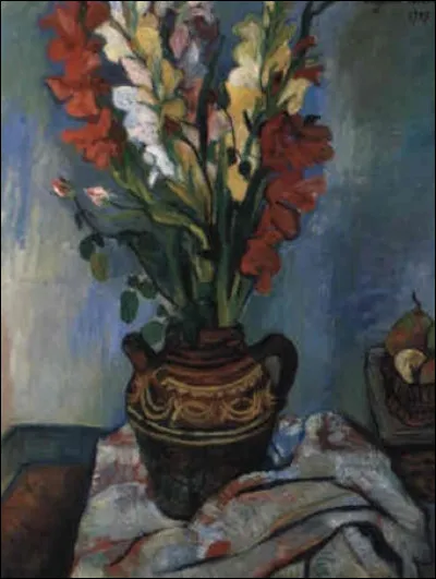 Qui a peint "Vase de glaïeuls sur une draperie" ?
