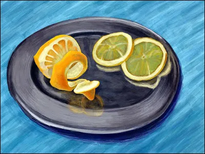 Qui a peint "Citron pelé et tranches" ?