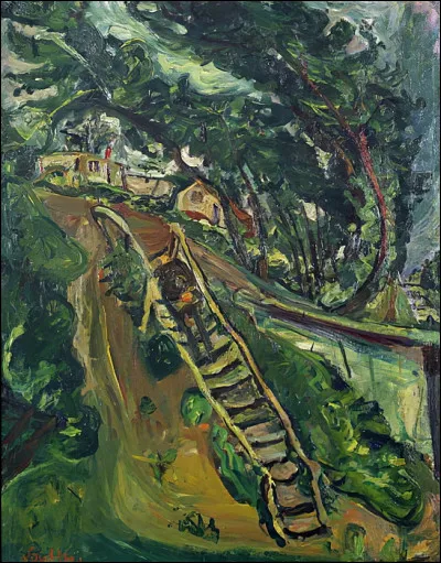 Qui a réalisé le tableau intitulé "Homme marchant dans l'escalier" ?