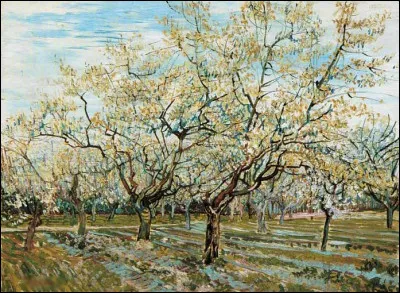 Quel peintre est l'auteur du tableau "Vergers fleurissants" ?
