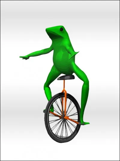 Sur quoi est assise la grenouille Dat Boi ?