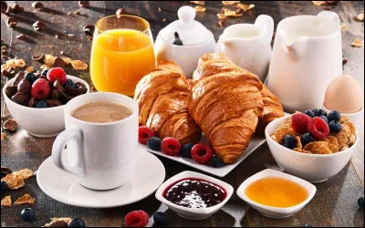 Au petit-déjeuner, tu prends...