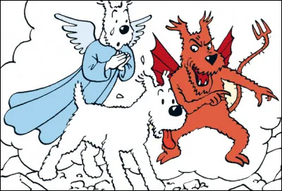 Dans "Tintin au Tibet", On a confié une tâche importante à Milou, il s'agit de porter un message. Pour quelle raison Milou n'honorera-t-il pas la confiance qu'on lui a attribué, partagé entre sa bonne conscience, et son démon ?