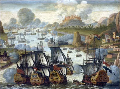 Quelle cette bataille navale de 1702 où la flotte franco-espagnole basée dans une baie portugaise est surprise et vaincue par la flotte anglo-hollandaise ?