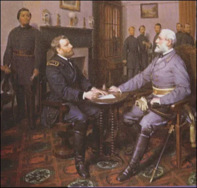 Le général Lee capitule le 9 avril 1865 devant le général Grant. Cet évènement marque la fin :