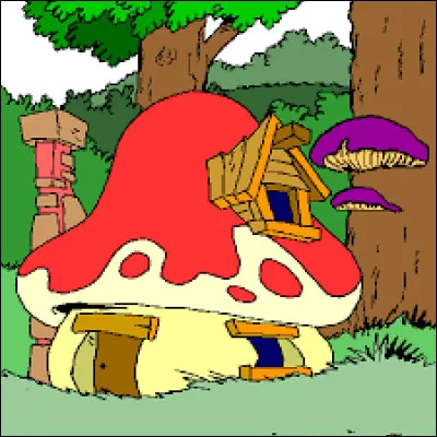 Qui a imaginé des petits êtres bleus vivant dans des maisons champignons ?