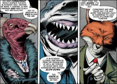 Première apparition : 1958
Alias : Renard / Requin / Vautour
Au commencement : Trois inventeurs.
À propos : Le personnage du "Requin" sera tué et remplacé par " Great White Shark " 
Qui est ce méchant ?