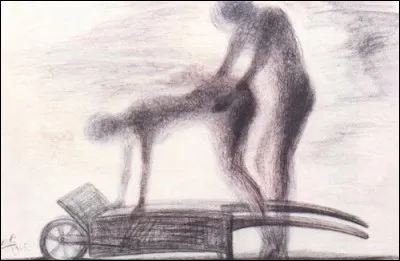 Pour quelle toile, a-t-il dessiné ce croquis préparatoire équivoque ?