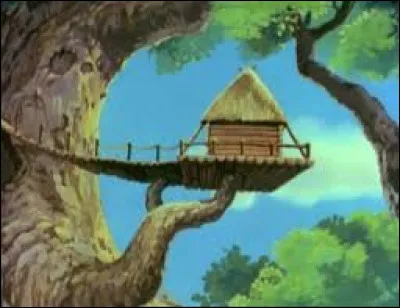 Quel personnage des Mystérieuses Cités d'or a construit un complexe de cabanes et de passerelles dans un arbre géant ?