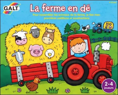 Quel est ce jeu de calcul qui consiste à faire le tour d'une ferme en gagnant ou en perdant des animaux selon la case indiquée par le dé ?