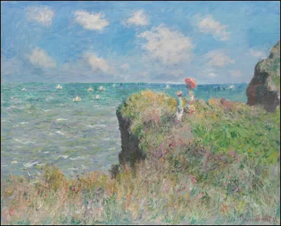 Complétez le titre de ce tableau de Claude Monet, peint en 1882 : "... sur la falaise, Pourville".